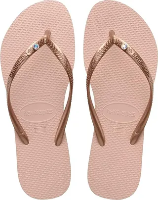 Havaianas Slim Crystal SW II Flip Flop Sandal (Ballet Rose) Women's Shoes