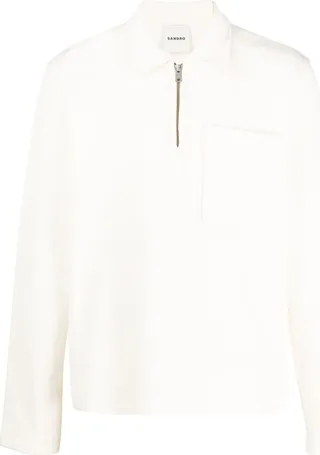 Zip-Fastening Long-Sleeve Jumper