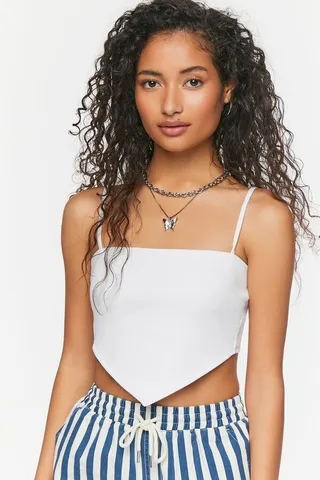 Ribbed Handkerchief Cropped Cami