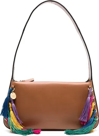 Tassel-Detail Leather Tote Bag