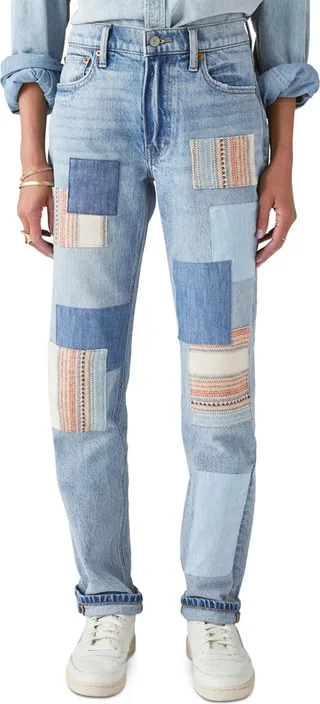 Lucky Brand Lucky Legend Mid Rise Patchwork Boyfriend Jeans