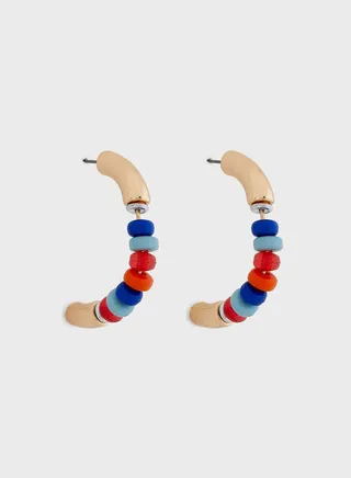 Colorful Beaded Hoop Earrings