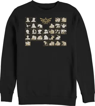 Men's Nintendo Legend of Zelda Ocarina Light Periodic Table Sweatshirt - Black - Small