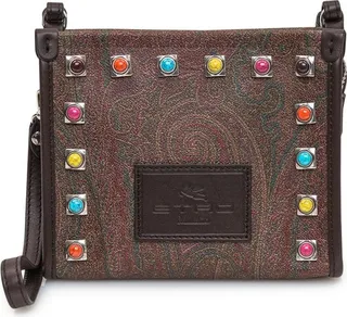 Etro Stud-Detailed Paisley Printed Shoulder Bag