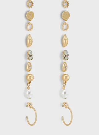 8 Pair Stud Mix Earring Set
