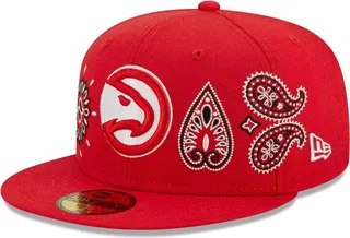 Men's New Era Red Atlanta Hawks Paisley 59FIFTY Fitted Hat