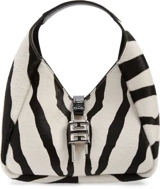 Mini G-Lock Zebra Print Genuine Calf Hair Hobo