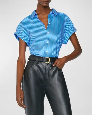 Short Sleeve Button-Front Shirt