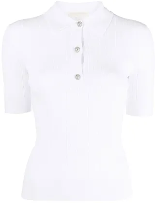 Fine-Ribbed Polo Shirt