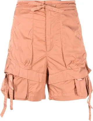 Orange Nala Drawstring Cargo Shorts