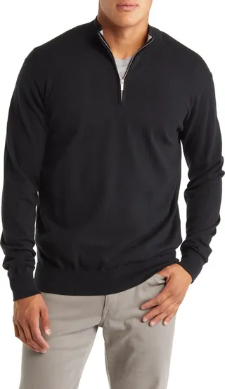 Crest Quarter-Zip Cotton Blend Sweater