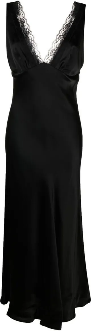 Black Silk Lace Night Dress