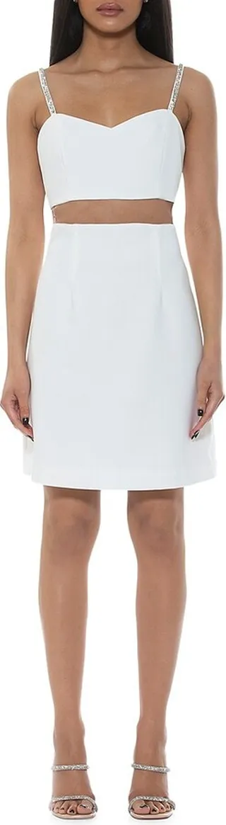 Eloise Illusion Mini Fit and Flare Dress