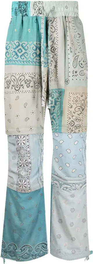 Bandana-Print Straight Trousers