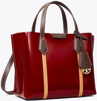 Small Perry Patent Triple-Compartment Tote