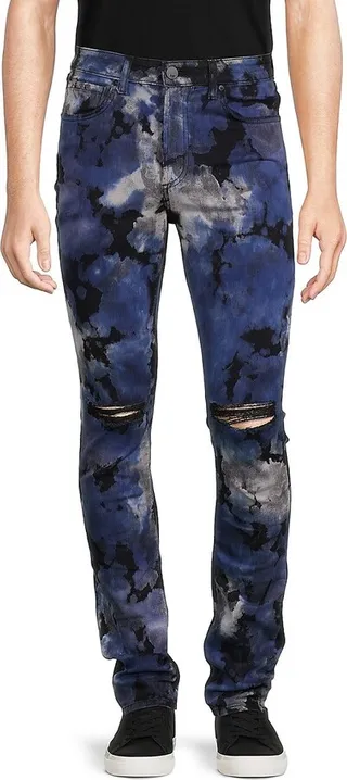 Greyson Skinny Fit Tye Dye Distressed Jeans