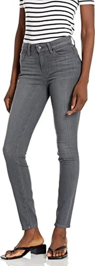 PAIGE Women's Flaunt Bombshell high Rise Ultra Skinny Waist to Hip Ratio in Grey Area