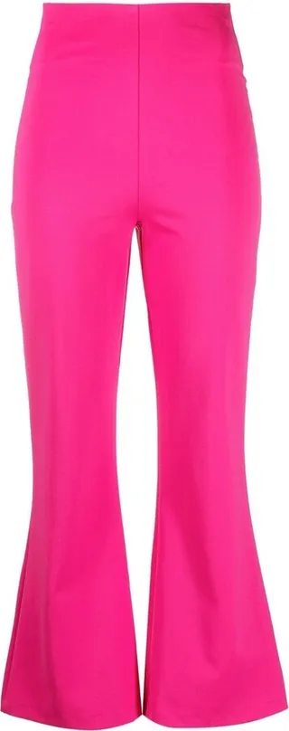 Flared-Leg Cropped Trousers