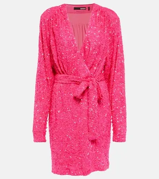 Sequined wrap minidress