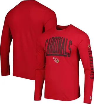 Men's New Era Cardinal Arizona Cardinals Combine Authentic Home Stadium Long Sleeve T-shirt