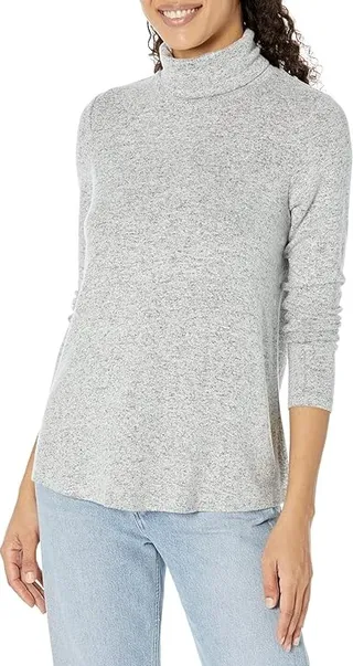 NIC+ZOE Sweet Dreams Long Sleeve Turtleneck (Grey Mix) Women's Clothing