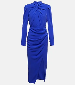 Twisted crepe midi dress