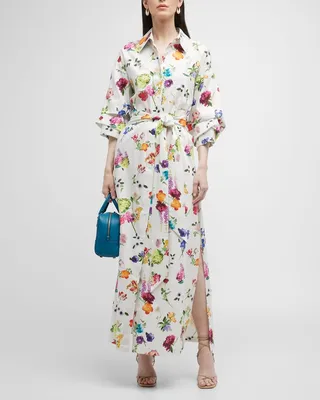 Tanika Button-Front Maxi Shirtdress