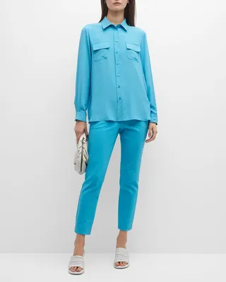 Caldaia Button-Down Silk-Blend Shirt