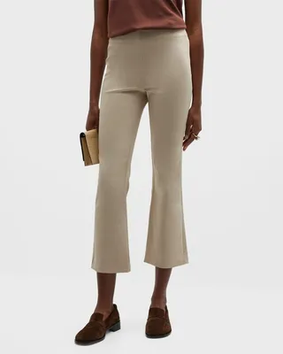 Cotton-Blend Twill Flared Pants