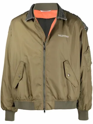 Logo-Print Bomber Jacket