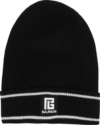 Balmain Logo Patch Beanie