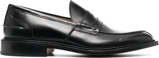 Almond Toe Leather Loafers