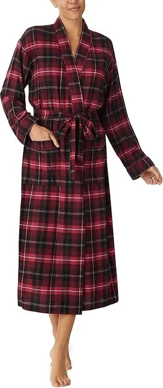 Eileen West Ballet Wrap Robe (Red Plaid) Women's Pajama