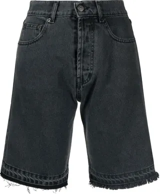 Raw-Cut Denim Shorts