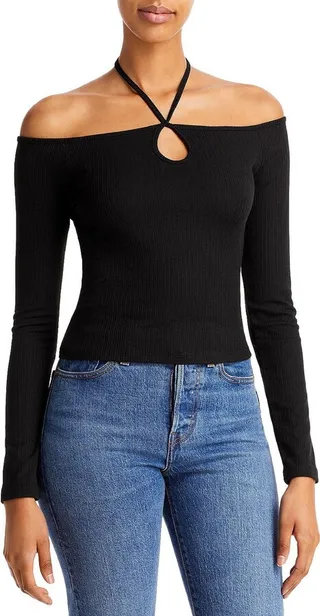 Womens Cut Out Halter Blouse