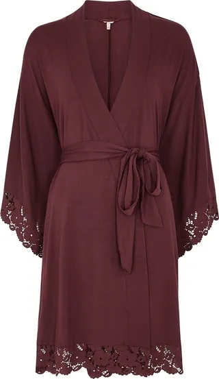 Eberjey Naya Lace-trimmed Stretch-jersey Robe