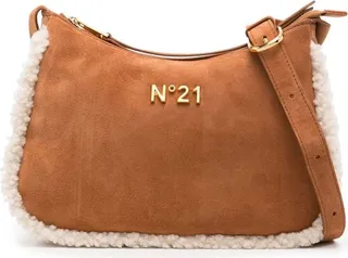 Fleece-Trimmed Shoulder Bag
