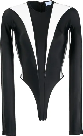 Black Illusion Shaping Panelled Bodysuit