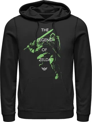 Men's Nintendo The Legend of Zelda Lives Pull Over Hoodie - Black - 3X Large
