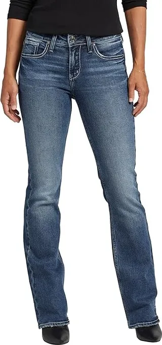 Silver Jeans Co. Suki Mid-Rise Bootcut Jeans L93719EOE391 (Medium Indigo Wash) Women's Jeans