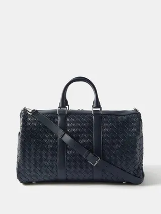 Intrecciato-leather Holdall