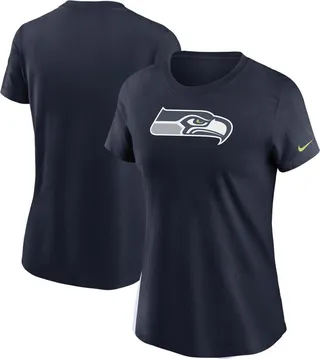 Women's College Navy Seattle Seahawks Logo Essential T-shirt