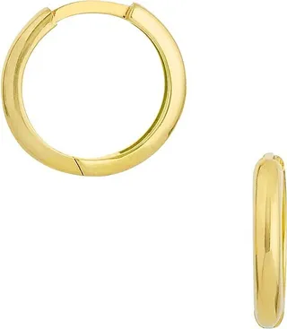 14K Yellow Gold Polished Huggie Earrings