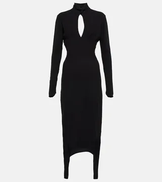 Cutout jersey midi dress