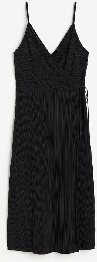 Pleated Wrapover Dress