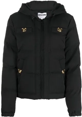 Teddy button-detail padded jacket