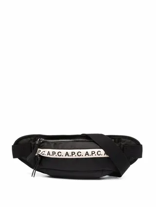 Lizz logo-tape belt bag
