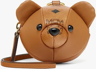 MCM Park Pouch Charm in Visetos Leather Mix