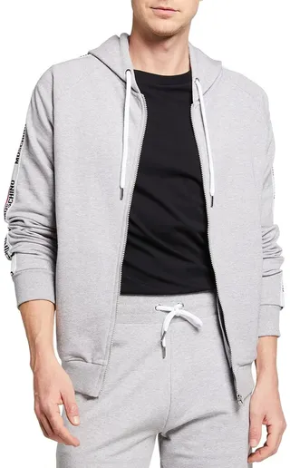 Men's Full-Zip Hoodie with Logo Taping