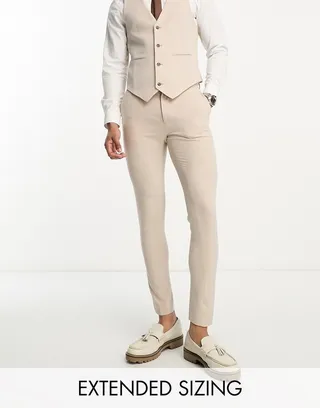 ASOS DESIGN super skinny suit pants in stone